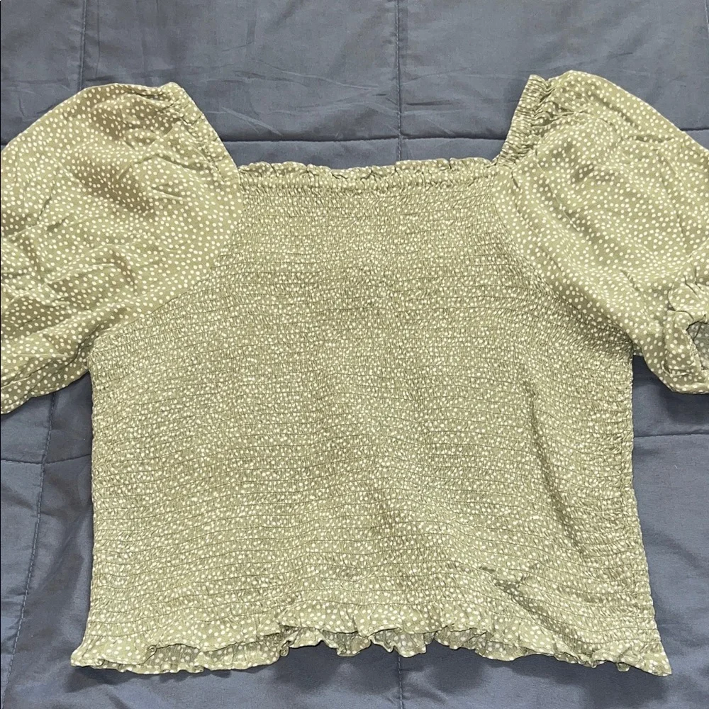 LOFT Sage Puff Sleeve Blouse